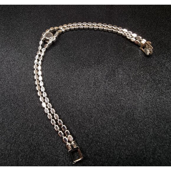 Vintage Art Deco 1940s-1950s Rhinestone Double Strand Bracelet - Picture 6 of 6